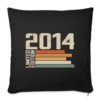 2014 Vintage - Retro 2014 Cadeau Anniversaire 2014 - Housse de coussin décorative 45 x 45 cm - noir - Devant