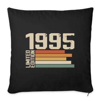 1995 Vintage - Retro 1995 Cadeau Anniversaire 1995 - Housse de coussin décorative 45 x 45 cm - noir - Devant