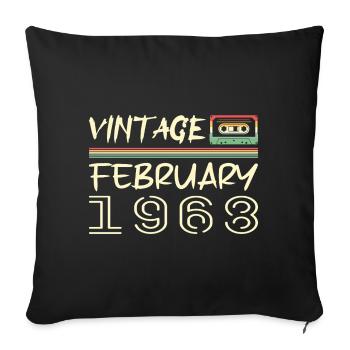 février 1968 meilleur cadeau février 1968 february - Housse de coussin décorative 45 x 45 cm - noir - Devant