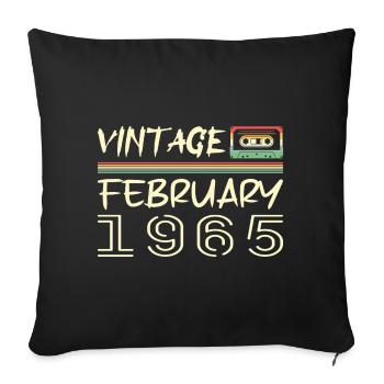 février 1965 meilleur cadeau février 1965 february - Housse de coussin décorative 45 x 45 cm - noir - Devant