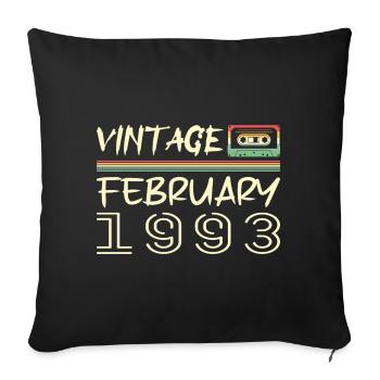 février 1993 meilleur cadeau février 1993 february - Housse de coussin décorative 45 x 45 cm - noir - Devant
