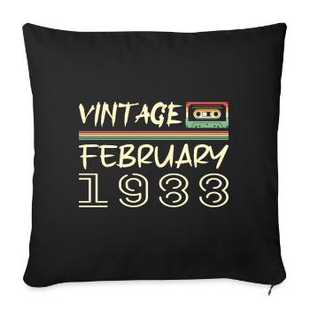 February 1988 Best Gift February 1988 February - Sofa pillowcase 17,3'' x 17,3'' (45 x 45 cm) - black - Front