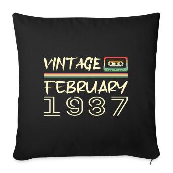 février 1987 meilleur cadeau février 1987 february - Housse de coussin décorative 45 x 45 cm - noir - Devant