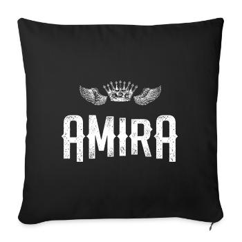 Amira - Sofa pillowcase 17,3'' x 17,3'' (45 x 45 cm) - black - Front