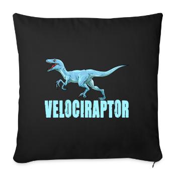 Dinosaurier Velociraptor Raptor Dino - Sofakissenbezug 45 x 45 cm - Schwarz - Vorne
