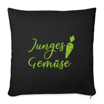 junges gemüse - Sofakissenbezug 45 x 45 cm - Schwarz - Vorne