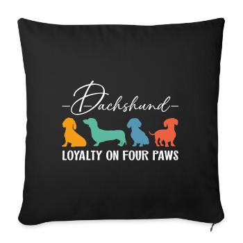 Dachshund Loyalty Loyalty on Four Paws - Sofa pillowcase 17,3'' x 17,3'' (45 x 45 cm) - black - Front