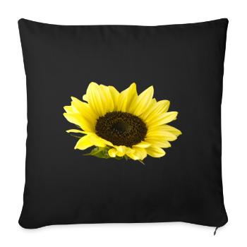 Sunflower - Sofa pillowcase 17,3'' x 17,3'' (45 x 45 cm) - black - Front