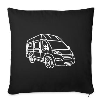 Van / Camper Van - Front - White - Sofa pillowcase 17,3'' x 17,3'' (45 x 45 cm) - black - Front