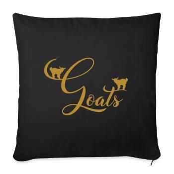 Petites chèvres sur des agneaux de chèvre lettre - Housse de coussin décorative 45 x 45 cm - noir - Devant