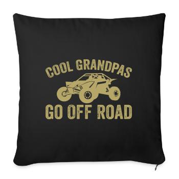 cool grandpas go off road - Sofa pillowcase 17,3'' x 17,3'' (45 x 45 cm) - black - Front