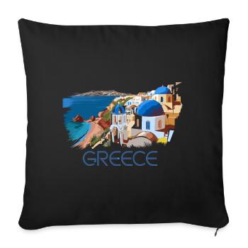 Greece Greek Aegean Ionian Sea - Sofa pillowcase 17,3'' x 17,3'' (45 x 45 cm) - black - Front