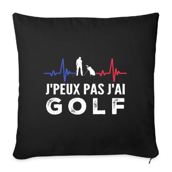 Je peux pas j'ai golf - Housse de coussin décorative 45 x 45 cm - noir - Devant