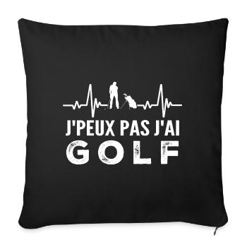 Je peux pas j'ai golf - Housse de coussin décorative 45 x 45 cm - noir - Devant