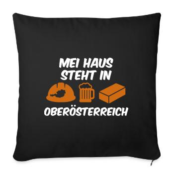 Häuslbauer Shirt für Oberösterreich - Sofakissenbezug 45 x 45 cm - Schwarz - Vorne