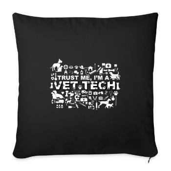 Veterinary Technician, Veterinarian, Animal Love - Sofa pillowcase 17,3'' x 17,3'' (45 x 45 cm) - black - Front