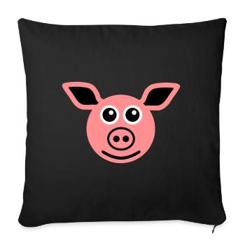 ★ design colors changeable ★ face pig - Sofa pillowcase 17,3'' x 17,3'' (45 x 45 cm) - black - Front