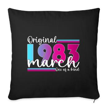 40th birthday Mrs. Original March Born 1983 - Sofa pillowcase 17,3'' x 17,3'' (45 x 45 cm) - black - Front