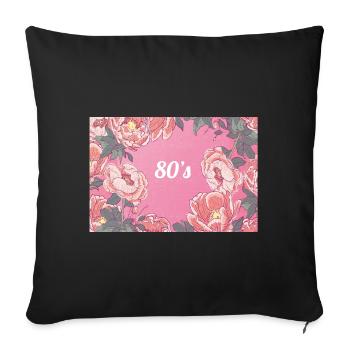 Années 80 - Housse de coussin décorative 45 x 45 cm - noir - Devant