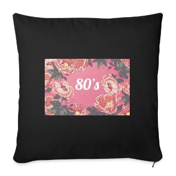 Années 80 - Housse de coussin décorative 45 x 45 cm - noir - Devant