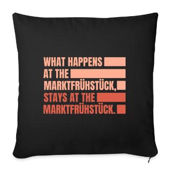 Mainz What happens at the Marktfrühstück - Sofakissenbezug 45 x 45 cm - Schwarz - Vorne