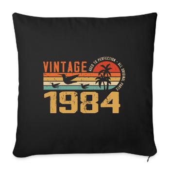 Vintage 1984 Anniversary Gift - Vintage 1984 - Sofa pillowcase 17,3'' x 17,3'' (45 x 45 cm) - black - Front