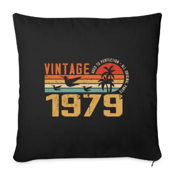 Vintage 1979 Anniversary Gift - Vintage 1979 - Sofa pillowcase 17,3'' x 17,3'' (45 x 45 cm) - black - Front
