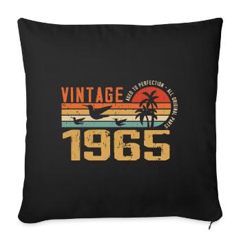 Vintage 1965 Anniversary Gift - Vintage 1965 - Sofa pillowcase 17,3'' x 17,3'' (45 x 45 cm) - black - Front