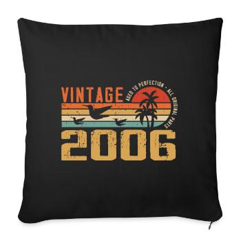 Vintage 2006 Cadeau Anniversaire - Millésime 2006 - Housse de coussin décorative 45 x 45 cm - noir - Devant