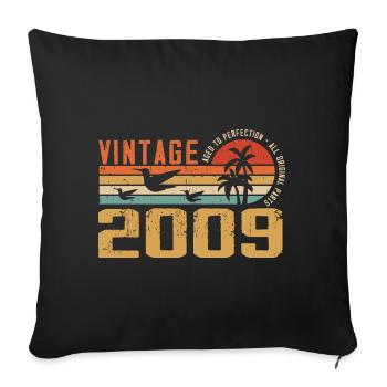 Vintage 2009 Anniversary Gift - Vintage 2009 - Sofa pillowcase 17,3'' x 17,3'' (45 x 45 cm) - black - Front