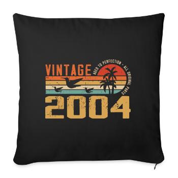 Vintage 2004 Cadeau Anniversaire - Millésime 2004 - Housse de coussin décorative 45 x 45 cm - noir - Devant
