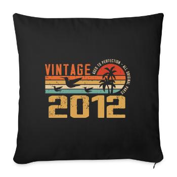 Vintage 2012 Anniversary Gift - Vintage 2012 - Sofa pillowcase 17,3'' x 17,3'' (45 x 45 cm) - black - Front