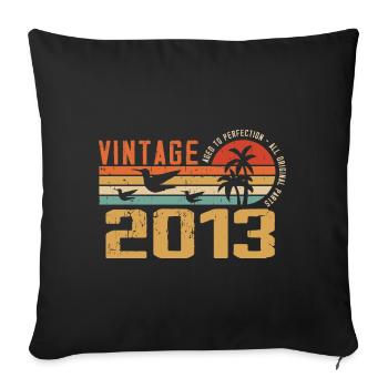 Vintage 2013 Cadeau Anniversaire - Millésime 2013 - Housse de coussin décorative 45 x 45 cm - noir - Devant