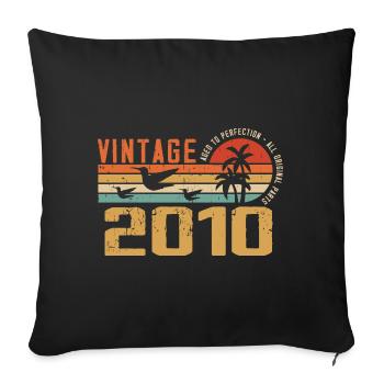 Vintage 2010 Anniversary Gift - Vintage 2010 - Sofa pillowcase 17,3'' x 17,3'' (45 x 45 cm) - black - Front