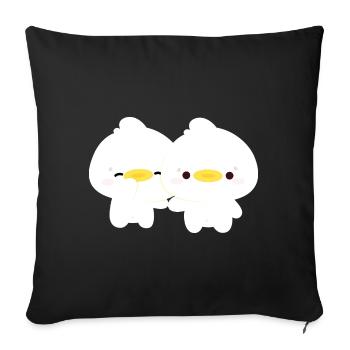 Couple de canards - Housse de coussin décorative 45 x 45 cm - noir - Devant