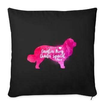Cavalier King Charles Spaniel Mama - Sofakissenbezug 45 x 45 cm - Schwarz - Vorne