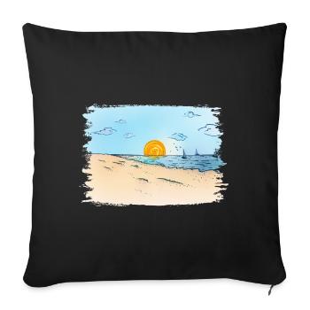 Lever du soleil sur la plage - Housse de coussin décorative 45 x 45 cm - noir - Devant