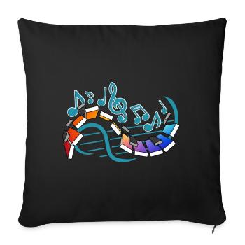 Piano Musical Notes Street Art - Sofa pillowcase 17,3'' x 17,3'' (45 x 45 cm) - black - Front