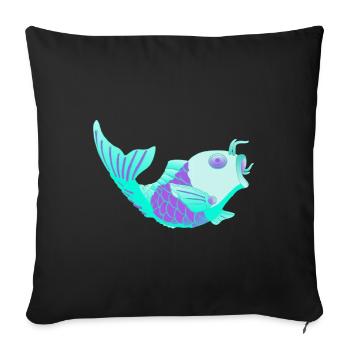 Colorful fish - Sofa pillowcase 17,3'' x 17,3'' (45 x 45 cm) - black - Front