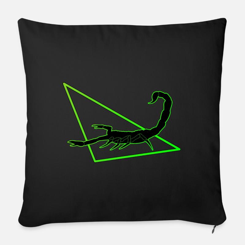 Scorpio in green - Sofa pillowcase 17,3'' x 17,3'' (45 x 45 cm) - black