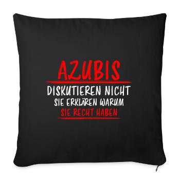 Azubi Witz Spruch Lehrling Auszubildende Geschenk - Sofakissenbezug 45 x 45 cm - Schwarz - Vorne