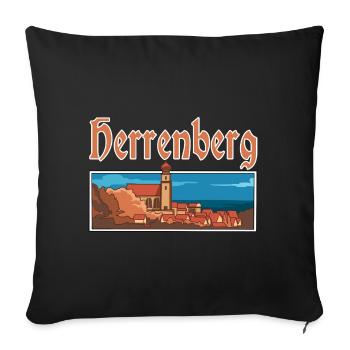 Herrenberg Stadt Altstadt Deutschland - Sofakissenbezug 45 x 45 cm - Schwarz - Vorne
