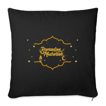 Ramadan Mubarak Golden Blessings - Sofa pillowcase 17,3'' x 17,3'' (45 x 45 cm) - black - Front
