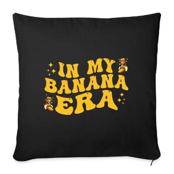 In My Banana Era Funny Banana Lover Retro Bananas - Housse de coussin décorative 45 x 45 cm - noir - Devant