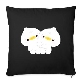 Couple de canards - Housse de coussin décorative 45 x 45 cm - noir - Devant