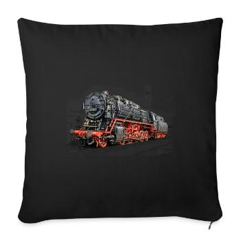 Locomotive à vapeur 43001 - Housse de coussin décorative 45 x 45 cm - noir - Devant