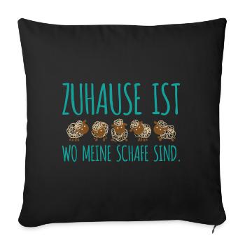 Zuhause schafe Geschenk Bauer Landwirt Schäfer - Sofakissenbezug 45 x 45 cm - Schwarz - Vorne