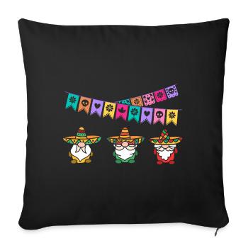 Sombrero Dwarfs Fiesta Cheerful Cinco De Mayo - Sofa pillowcase 17,3'' x 17,3'' (45 x 45 cm) - black - Front