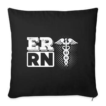 ER RN Service d’urgence Infirmière infirmière M - Housse de coussin décorative 45 x 45 cm - noir - Devant