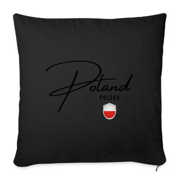 Flag of Poland, Polish pride - Sofa pillowcase 17,3'' x 17,3'' (45 x 45 cm) - black - Front